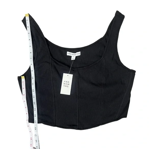 And Now This Black Wire Crop Top NWT - Size XL - Picture 7 of 7